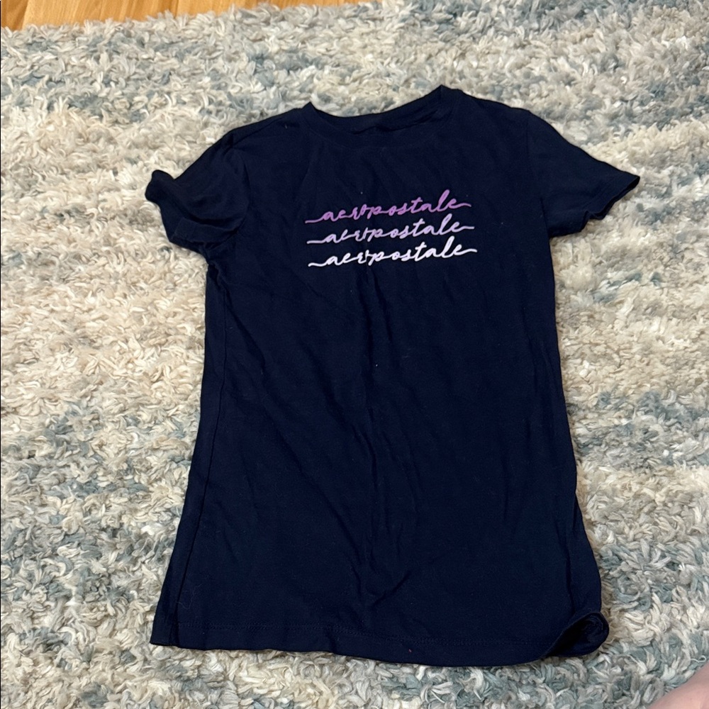 Aeropostale Navy Tee with Pink Script